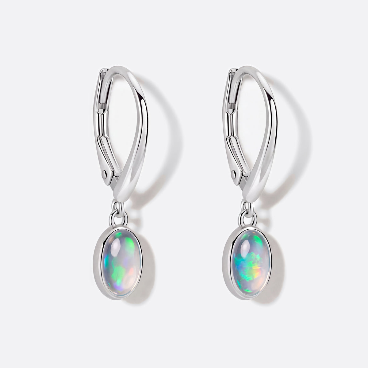 Opal-Ohrhänger 925 Silber, Welo-Opal, zweite Ansicht