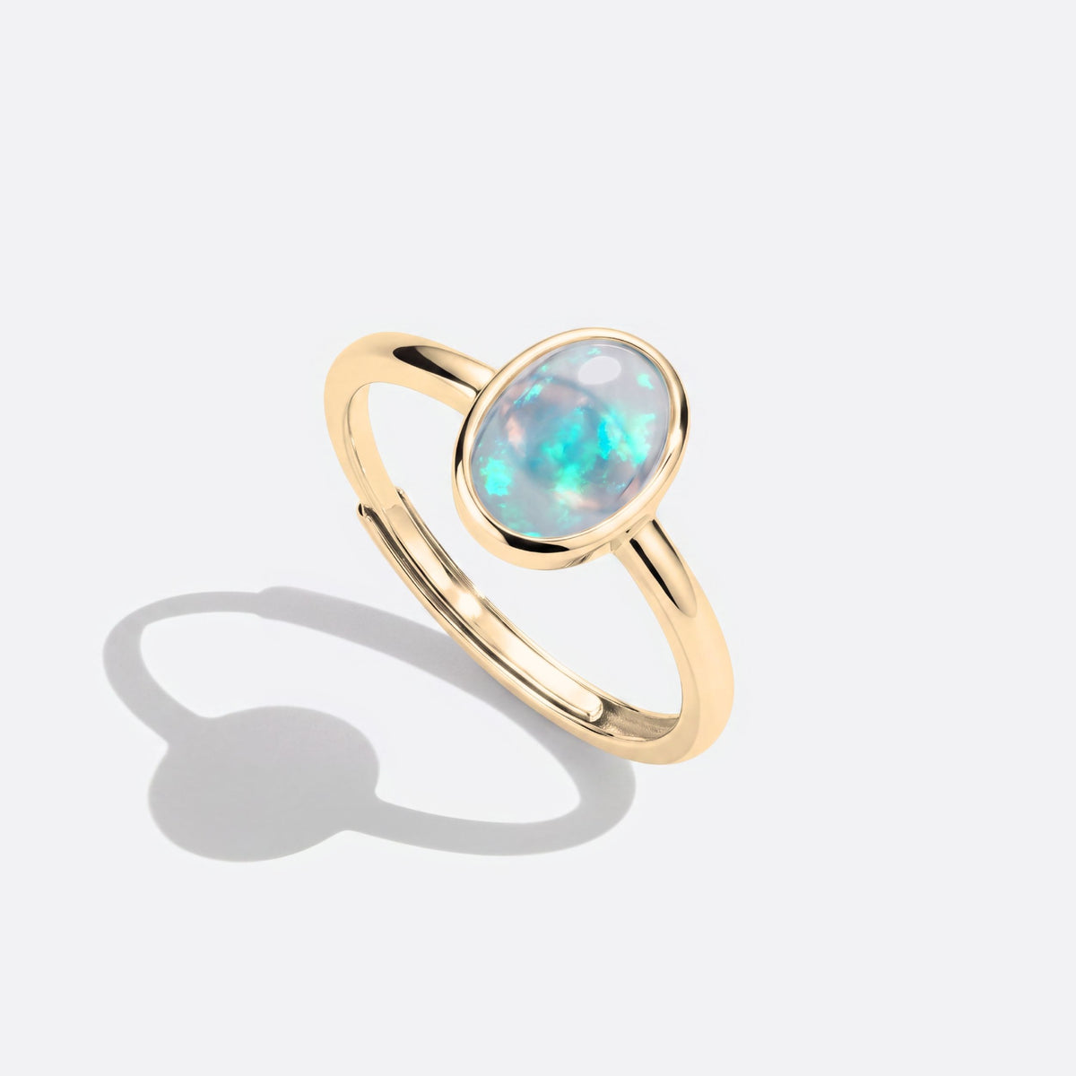 True Flame Pear Ring Crystal Opal Silber