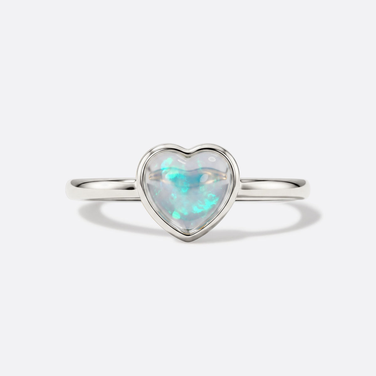 True Flame Heart Ring Crystal Opal Rosé-Gold