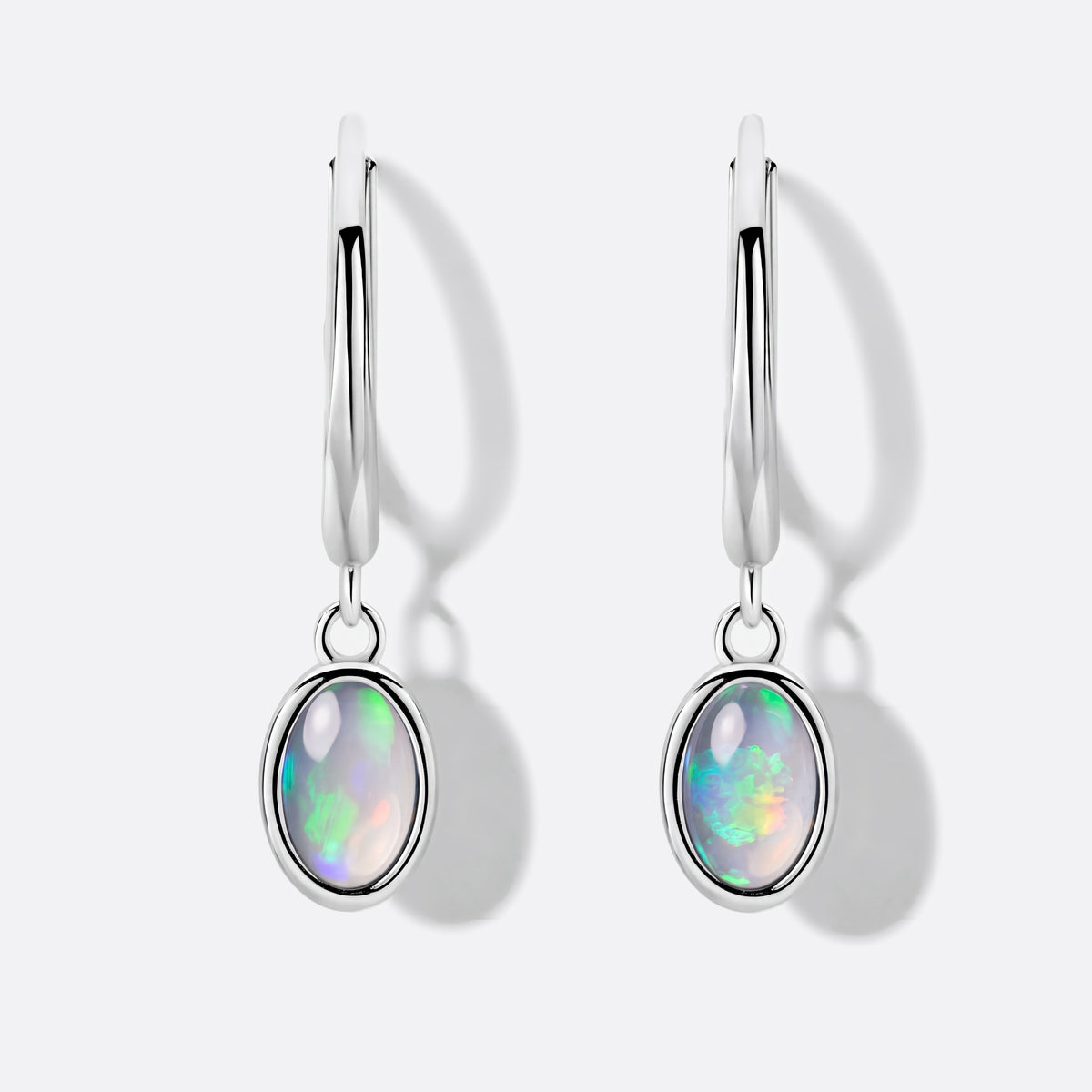 Opal-Ohrhänger 925 Silber, Welo-Opal, vorne